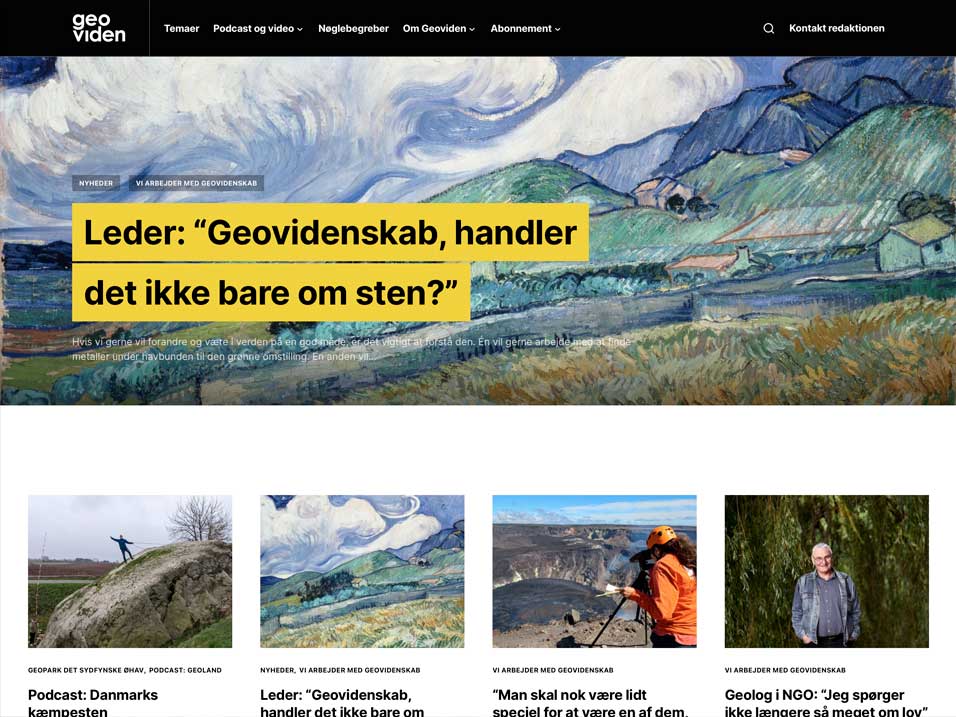 geoviden.dk Forside af hjemmesiden: geoviden.dk